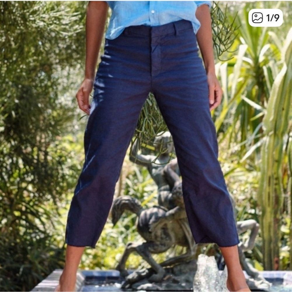 Frank & Eileen Kinsale Cropped Pants Navy Blue